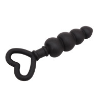 Анальная цепочка со стоппером-сердечком Chisa Black Mont Beaded Luv Probe, черная