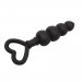 Анальная цепочка со стоппером-сердечком Chisa Black Mont Beaded Luv Probe, черная