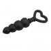 Анальная цепочка со стоппером-сердечком Chisa Black Mont Beaded Luv Probe, черная