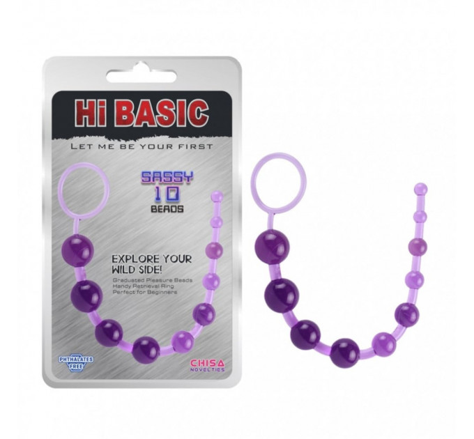 Анальная цепочка градуированная Chisa HI Basic, фиолетовый