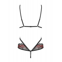 Боді Obsessive Megies з стрепами, що перехрещуються, чорно-червоний, L/XL