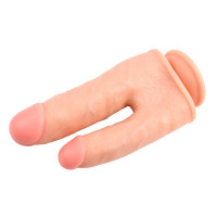 Фаллоимитатор двойной с мошонкой Chisa Ballsy Super Cock Bromeo # 02 на присоске, телесный
