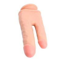 Фаллоимитатор двойной с мошонкой Chisa Ballsy Super Cock Bromeo # 02 на присоске, телесный