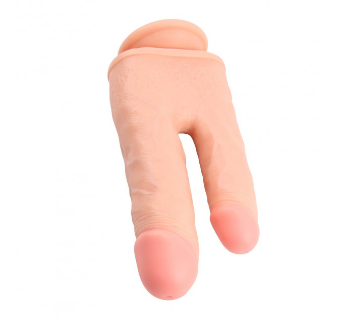 Фаллоимитатор двойной с мошонкой Chisa Ballsy Super Cock Bromeo # 02 на присоске, телесный