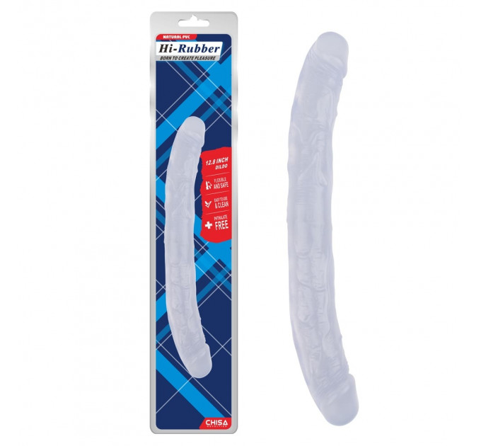 Фаллоимитатор двухсторонний прозрачный Chisa Hi-Rubber 32,5 см *3,5 см