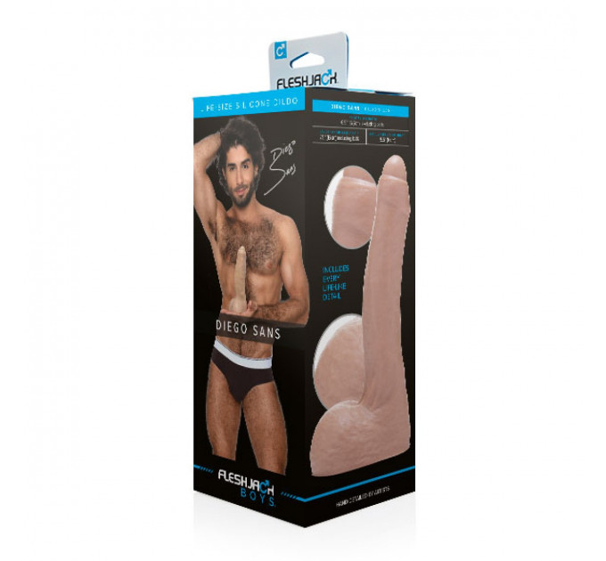 Фаллоимитатор с мошонкой и закрытой головкой реалистичный Fleshjack Boys-Diego Sans Dildo, телесный