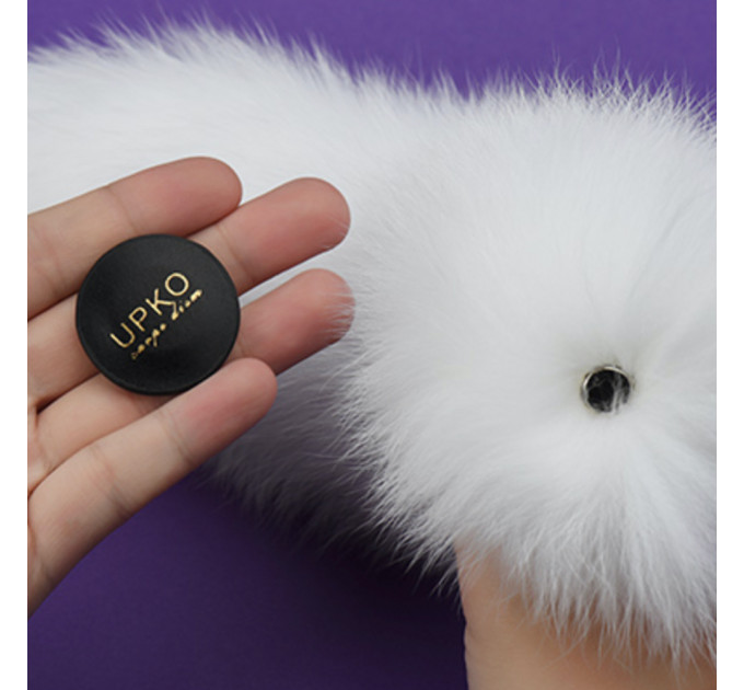 Хвост на магнитной основе UPKO для Pet Play из лисьего меха, белый