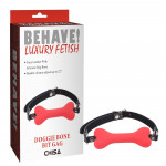 Кляп-косточка красная Chisa Behave! Doggle Bone Bit Gag с черным ремешком