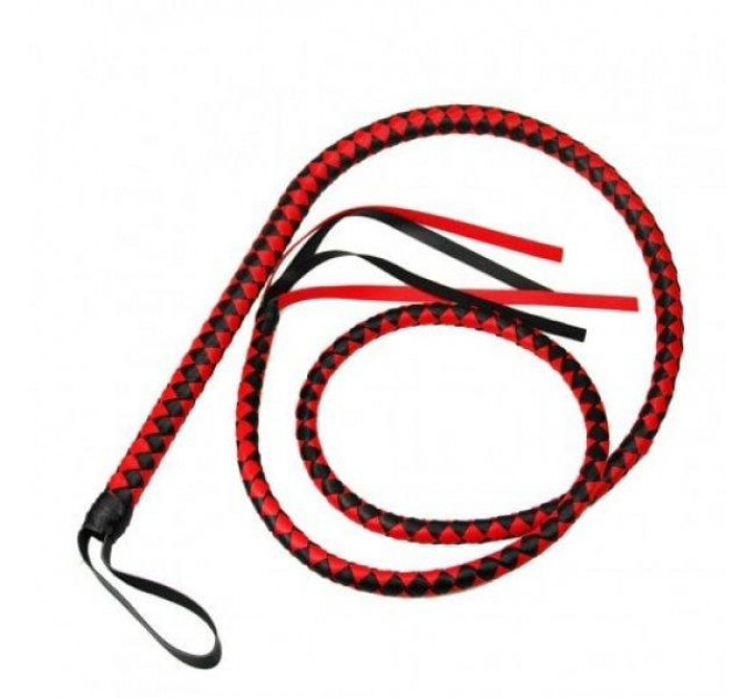Кнут длинный DS Fetish Whip Long stripe red/black