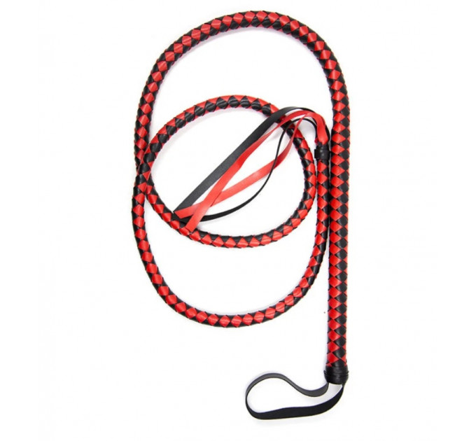 Кнут длинный DS Fetish Whip Long stripe red/black
