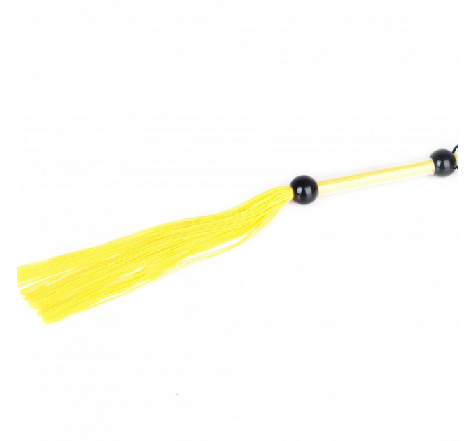 Кнут желтый 39 см прозрачная ручка 2 шарика FLOGGER DS Fetish