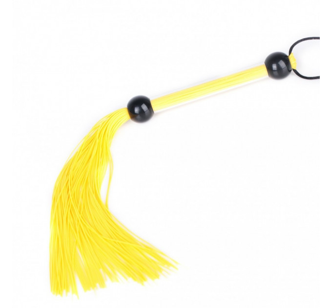 Кнут желтый 39 см прозрачная ручка 2 шарика FLOGGER DS Fetish