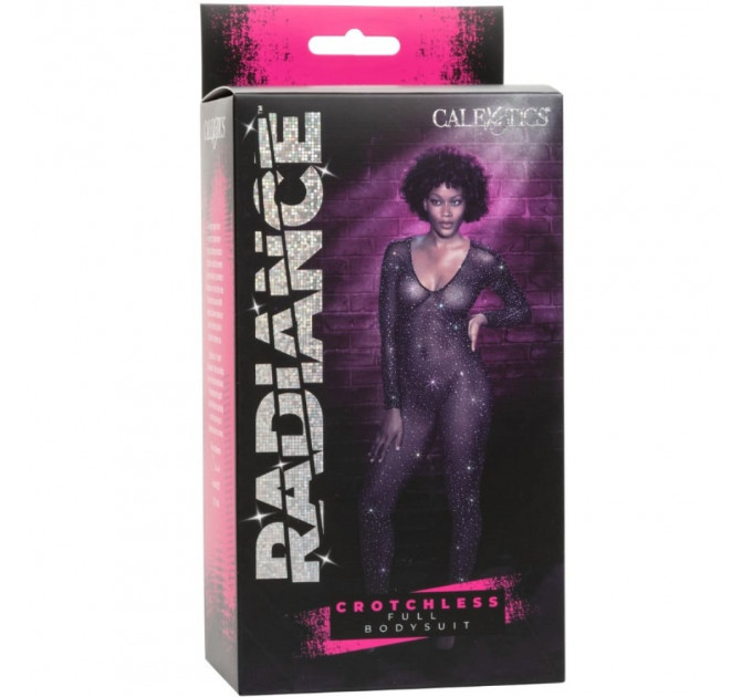 Комбинезон в сетку CalExotics с открытым доступом и стразами, черный