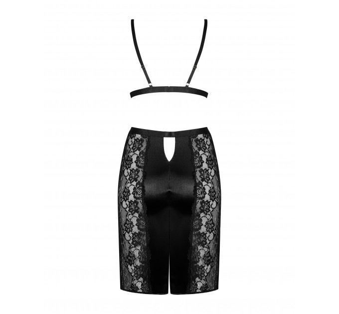 Комплект Obsessive Blanita (бюстгальтер и юбка) Black L\LX