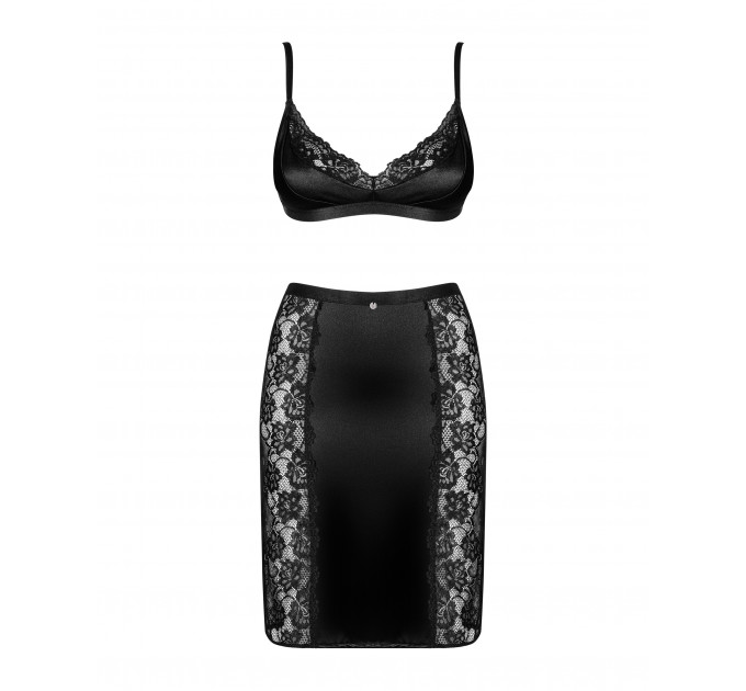 Комплект Obsessive Blanita (бюстгальтер и юбка) Black L\LX