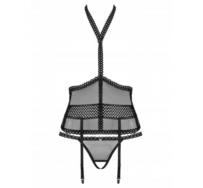 Корсет эротический Obsessive Strapelie corset & thong S/M