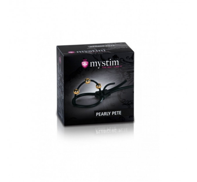 Лассо на пенис для электростимуляции Mystim Pearly Pete, черный