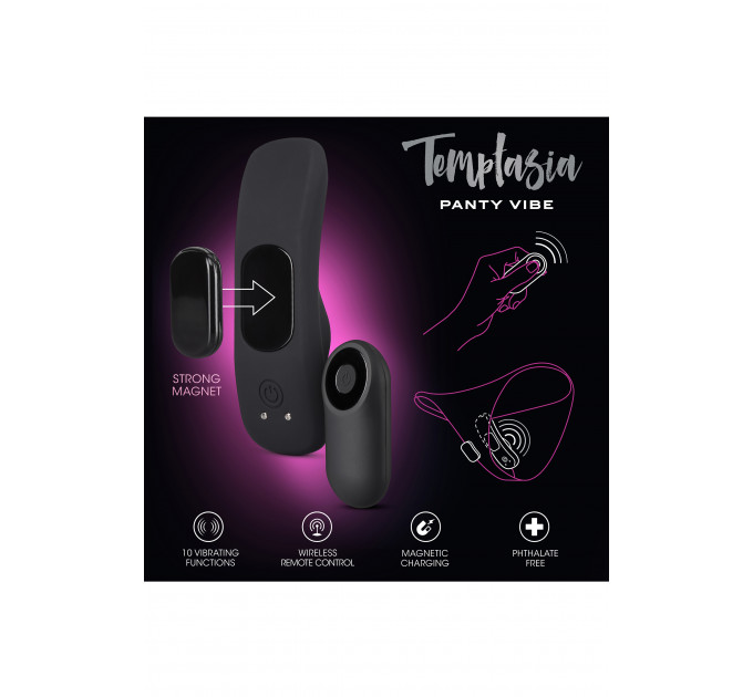 Мощный вибратор для трусиков с дистанционным управлением TEMPTASIA REMOTE CONTROL PANTY VIBE BLACK