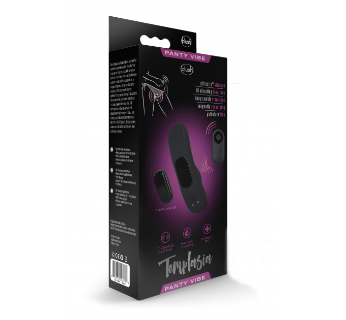 Мощный вибратор для трусиков с дистанционным управлением TEMPTASIA REMOTE CONTROL PANTY VIBE BLACK