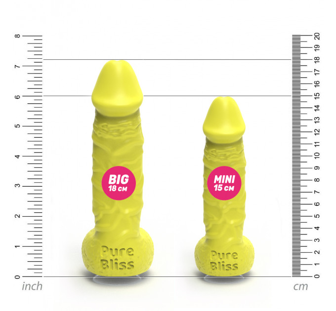 Мило член на присосці Pure Bliss MINI жовте, 15 см