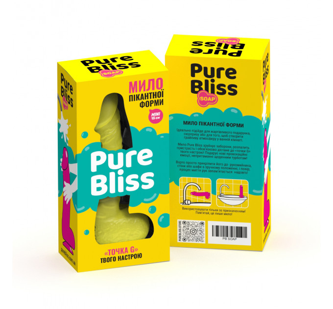 Мило член на присосці Pure Bliss MINI жовте, 15 см