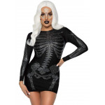 Мини-платье Скелет со стразами Leg Avenue Skeleton Rhinestone, черное, M