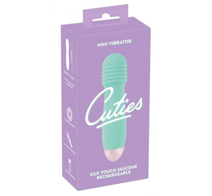 Мини-вибратор с рельефной головкой Cuties, мятный