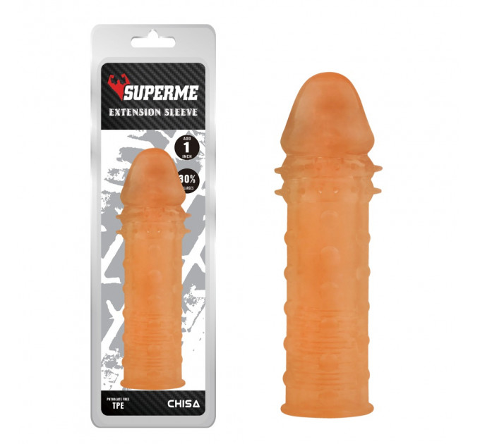 Насадка Chisa SuperMe Extra Texture Sleeve з вираженою головкою та шипами