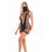 Платье в крупную сетку Pink Lipstick Masquerade Mask Dress с маской, черное, One Size