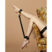 Поножи кожанные со вставками позолоты Ankle Cuffs UPKO size L
