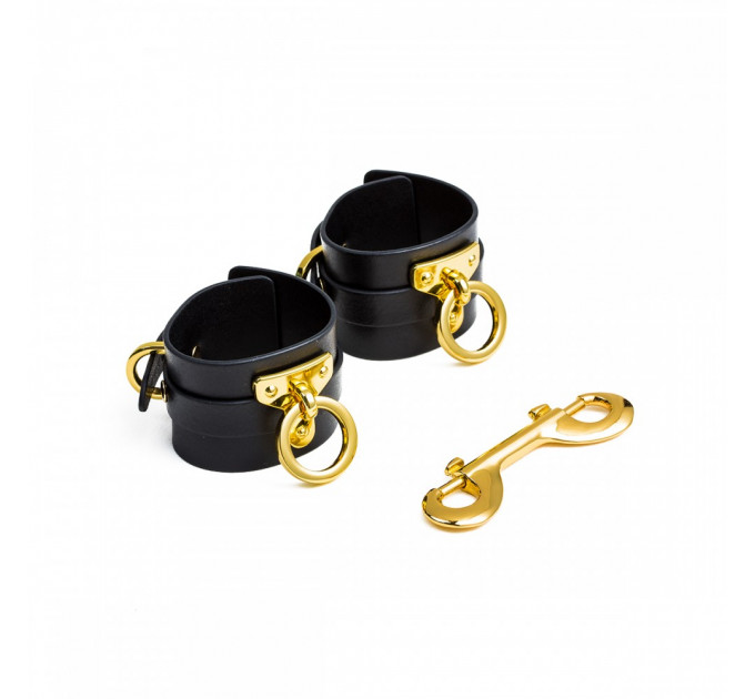 Поножи кожанные со вставками позолоты Ankle Cuffs UPKO size L