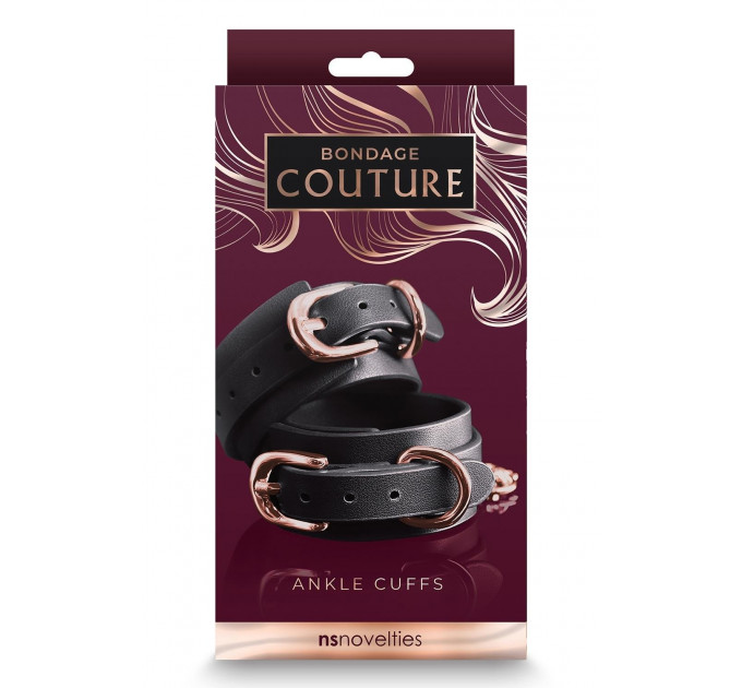 Поножі на кісточки NS Novelties Bondage Couture чорні із золотистою фурнітурою