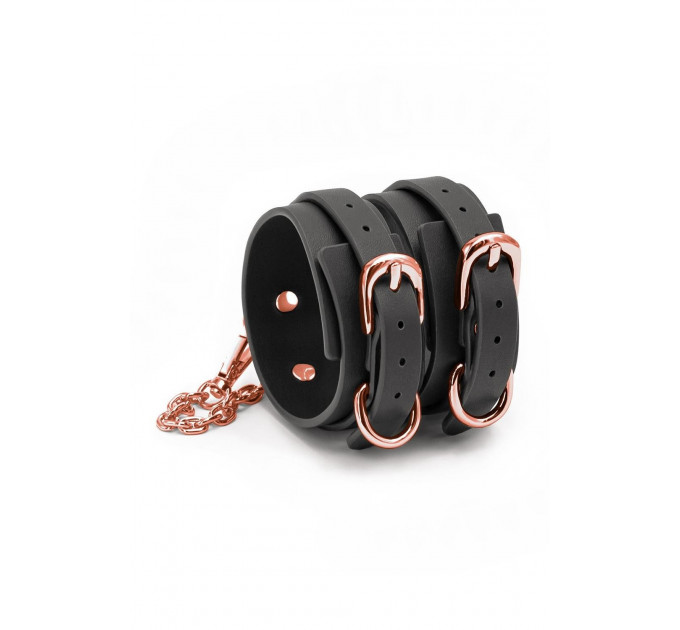 Поножі на кісточки NS Novelties Bondage Couture чорні із золотистою фурнітурою