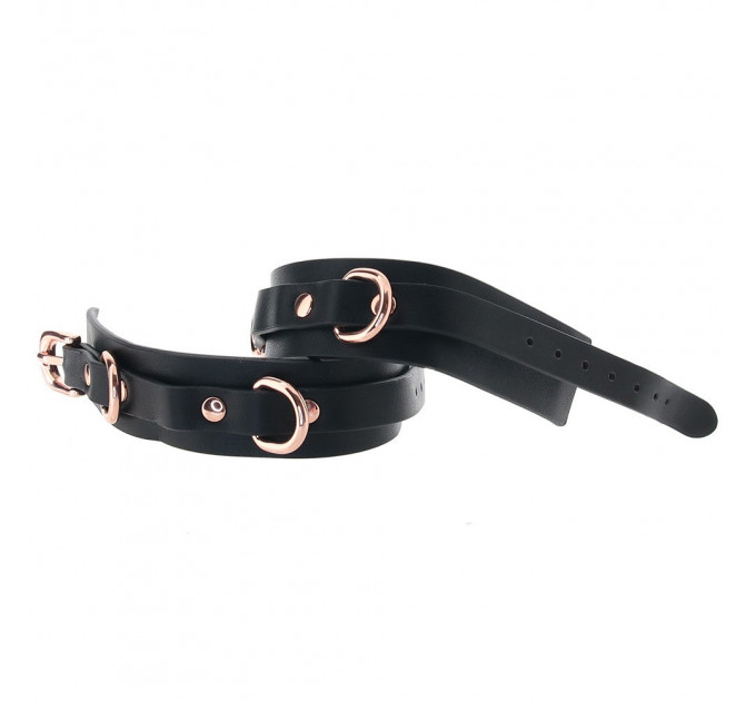 Поножі на кісточки NS Novelties Bondage Couture чорні із золотистою фурнітурою