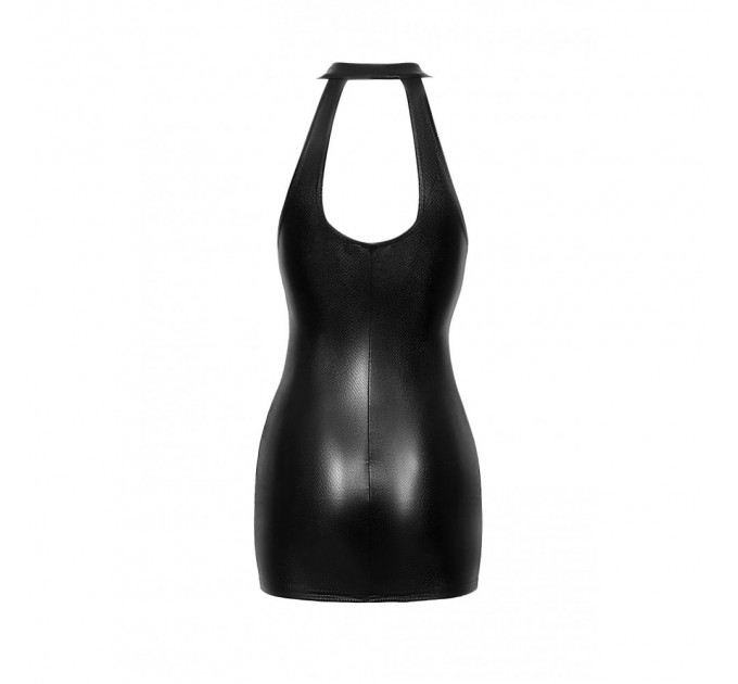 Соблазнительное виниловое мини-платье M F278 Noir Handmade, с молнией, черное