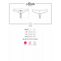 Трусики с интимным вырезом белый Obsessive ALABASTRA L/XL