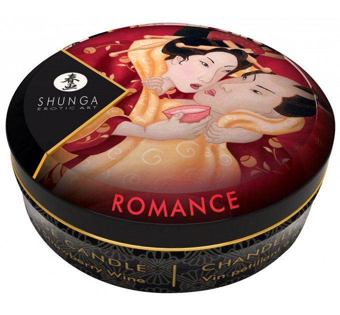 Свеча для массажа Shunga Romance Strawberry Sparkling Wine с ароматом клубничного шампанского, 30 мл