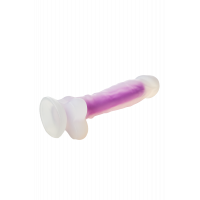 Светящийся фаллоимитатор Dream Toys RADIANT SOFT SILICONE GLOW IN THE DARK DILDO MEDIUM PURPLE