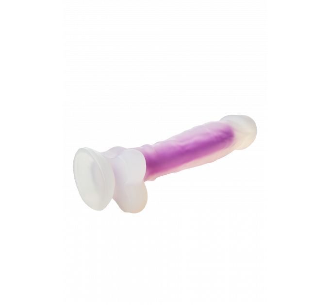 Светящийся фаллоимитатор Dream Toys RADIANT SOFT SILICONE GLOW IN THE DARK DILDO MEDIUM PURPLE
