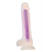 Светящийся фаллоимитатор Dream Toys RADIANT SOFT SILICONE GLOW IN THE DARK DILDO MEDIUM PURPLE