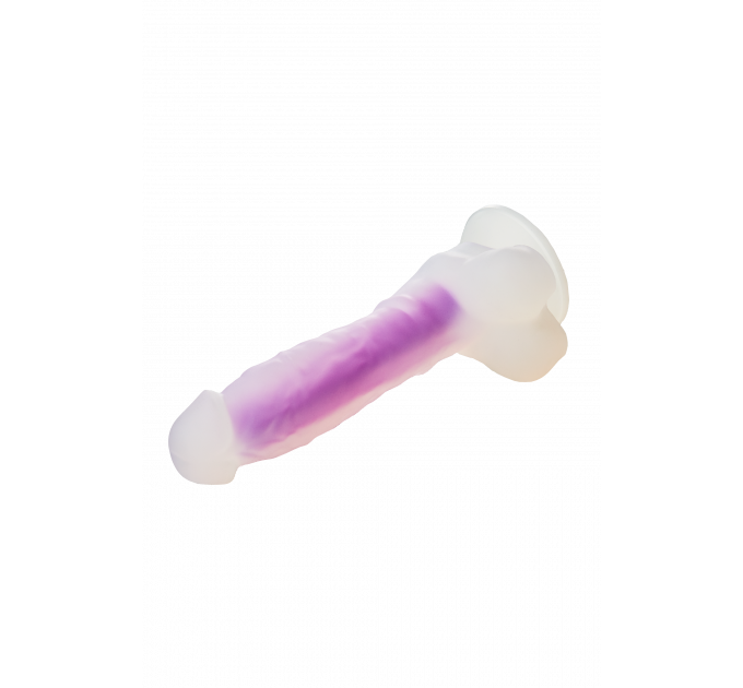 Светящийся фаллоимитатор Dream Toys RADIANT SOFT SILICONE GLOW IN THE DARK DILDO MEDIUM PURPLE