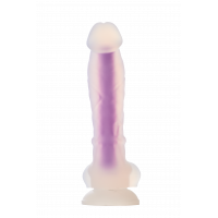 Светящийся фаллоимитатор Dream Toys RADIANT SOFT SILICONE GLOW IN THE DARK DILDO MEDIUM PURPLE