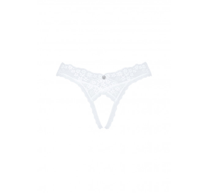 Трусики белые Obsessive eavenlly crotchless thong XS/S