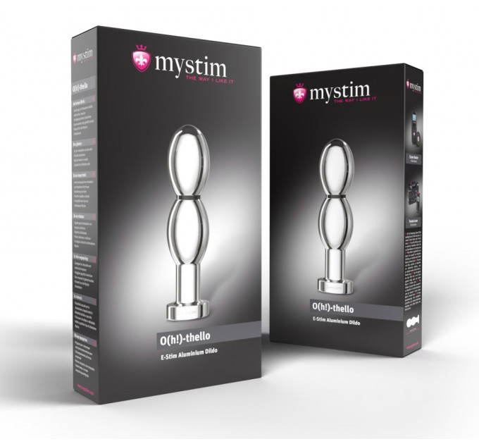 Универсальный фаллоимитатор для электростимуляции Mystim O(h!)-thello из алюминия, 14 см х 3.5 см
