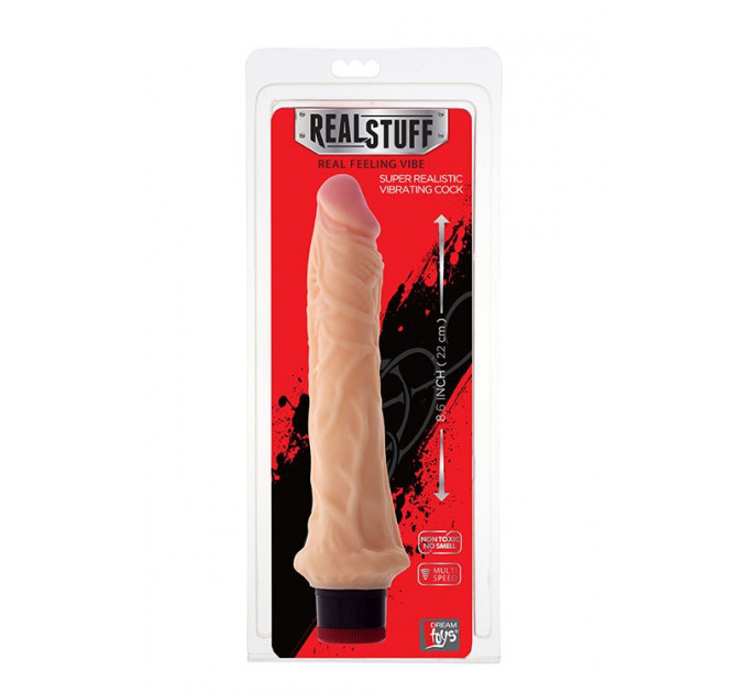 Вибромассажер реалистик Dream toys RealStuff, телесный, 22 см