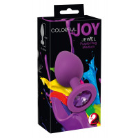 Анальна силіконова пробка з каменем You2Toys Colorful Joy Jewel, фіолетова, Medium