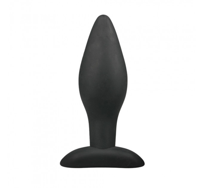 ET198BLK Анальная пробка Easytoys, силиконовая, черная, 12х4 см