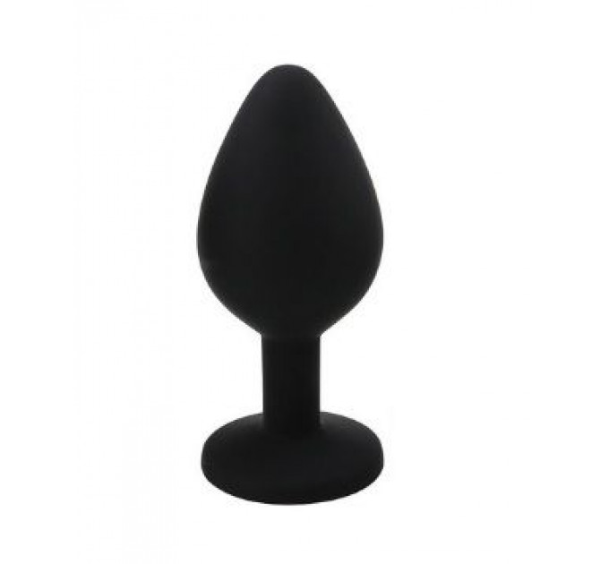 Анальна пробка Black Silicone Heart Diamond, S