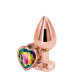 Анальна пробка REAR ASSETS ROSE GOLD HEART RAINBOW, m