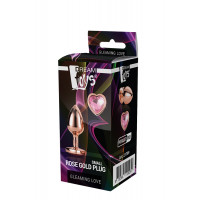 Dt21789 анальна пробка з серцем GLEAMING LOVE ROSE GOLD PLUG SMALL